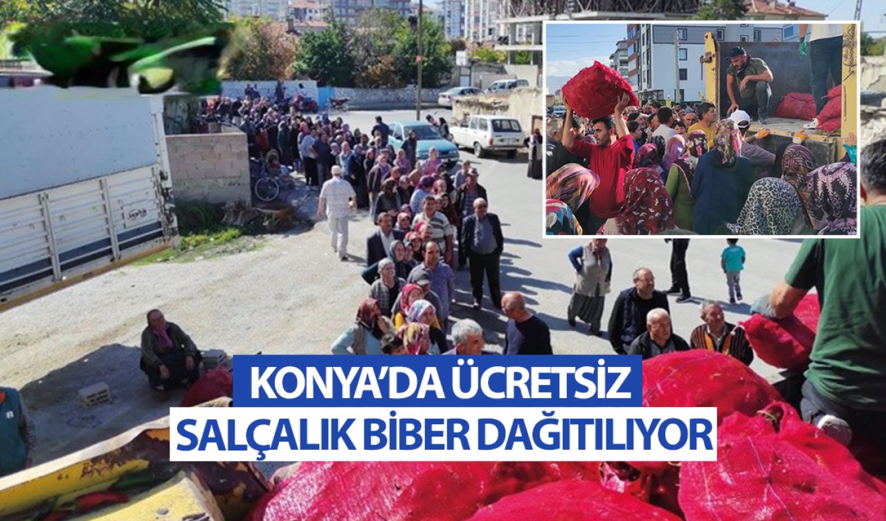 Konya’da ücretsiz salçalık biber dağıtılıyor! Uzun uzun kuyruklar oluştu 