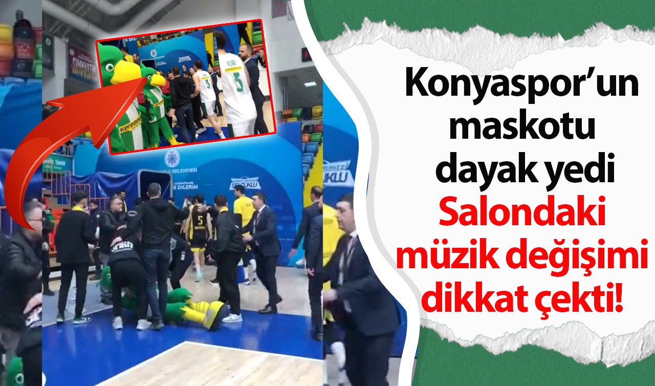 Konyaspor’un maskotu dayak yedi: Salondaki müzik değişimi dikkat çekti! 