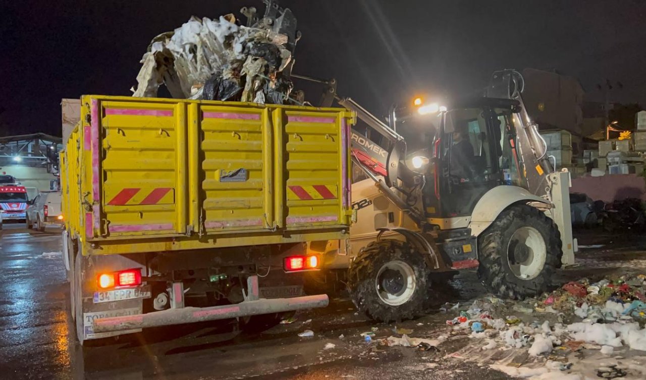 Çöp kamyonundan gelen patlama sesleri ekipleri alarma geçirdi