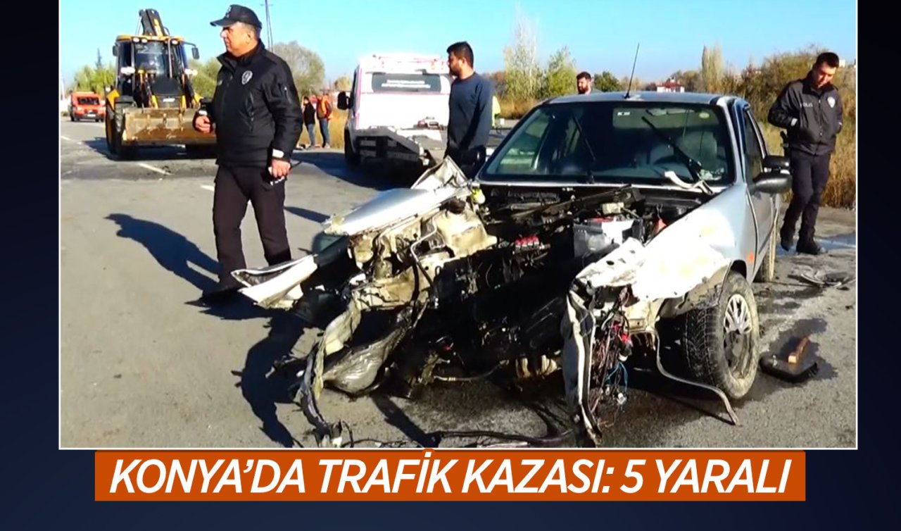 Konya’da iki otomobilin karıştığı kazada 5 kişi yaralandı