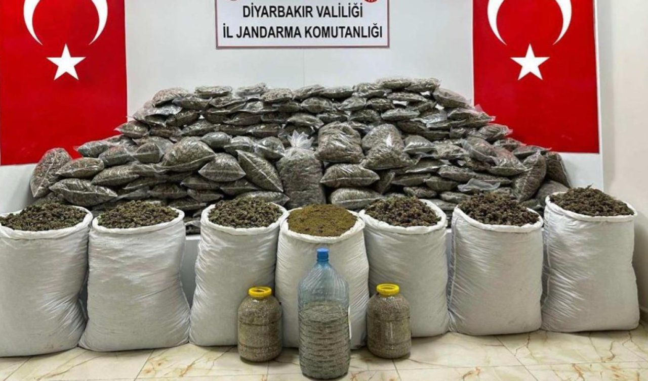 El yapımı patlayıcı ve 204 kilogram esrar yakalandı! 