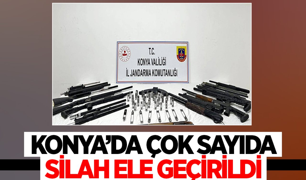 Konya’da arabadan ve evden çok sayıda tüfek çıktı