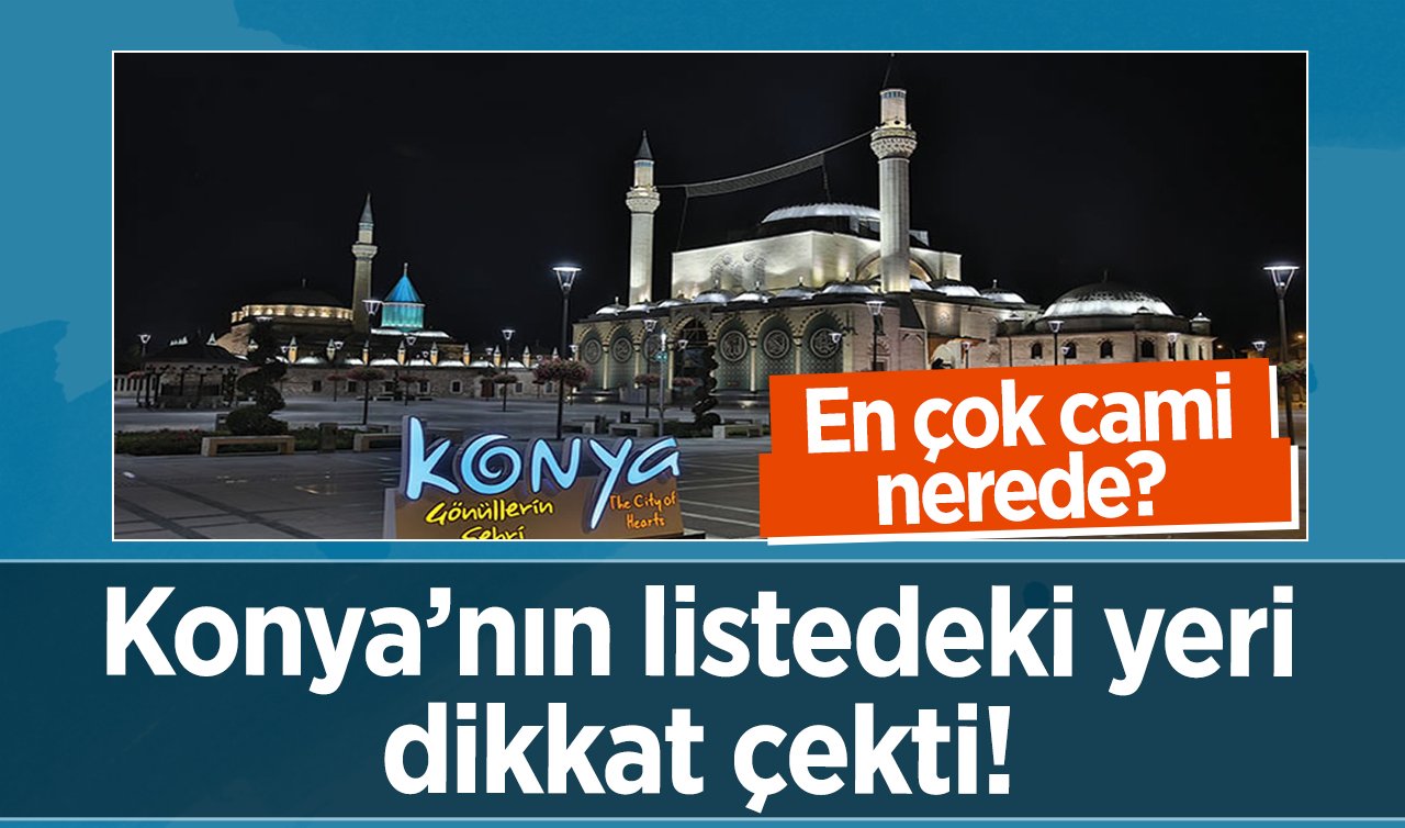 Konya’nın listedeki yeri dikkat çekti! En çok cami nerede? İşte 2023 TÜİK verileri