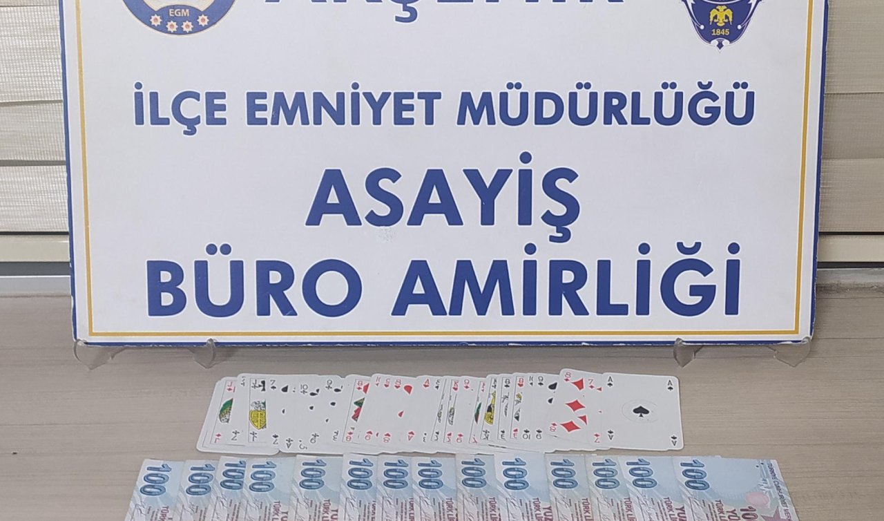 Akşehir’de kumar oynarken yakalanan 6 kişiye para cezası kesildi