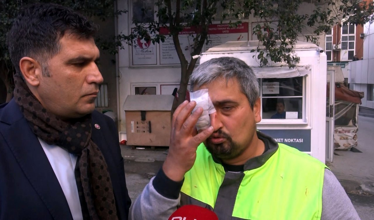 Sabırsız sürücü temizlik işçisine tekme tokat saldırdı!
