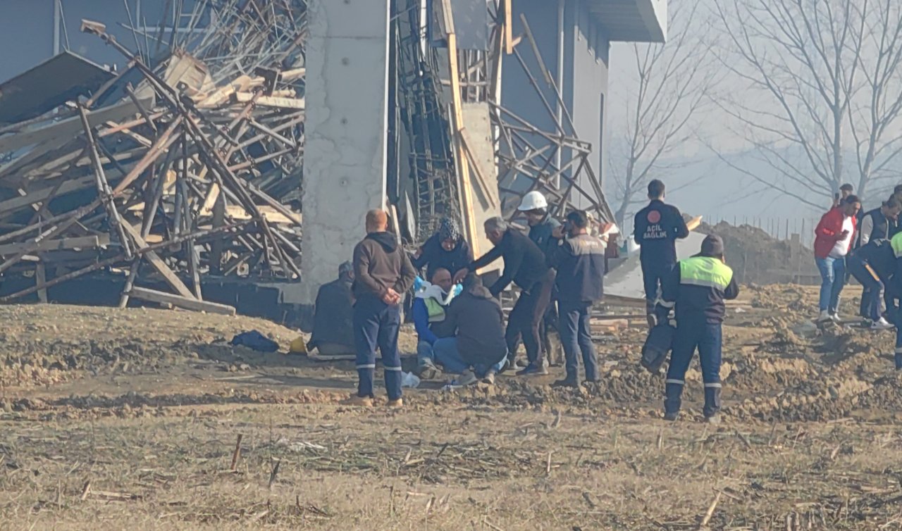  İnşaatta iskele çöktü: 6 işçi yaralı! 