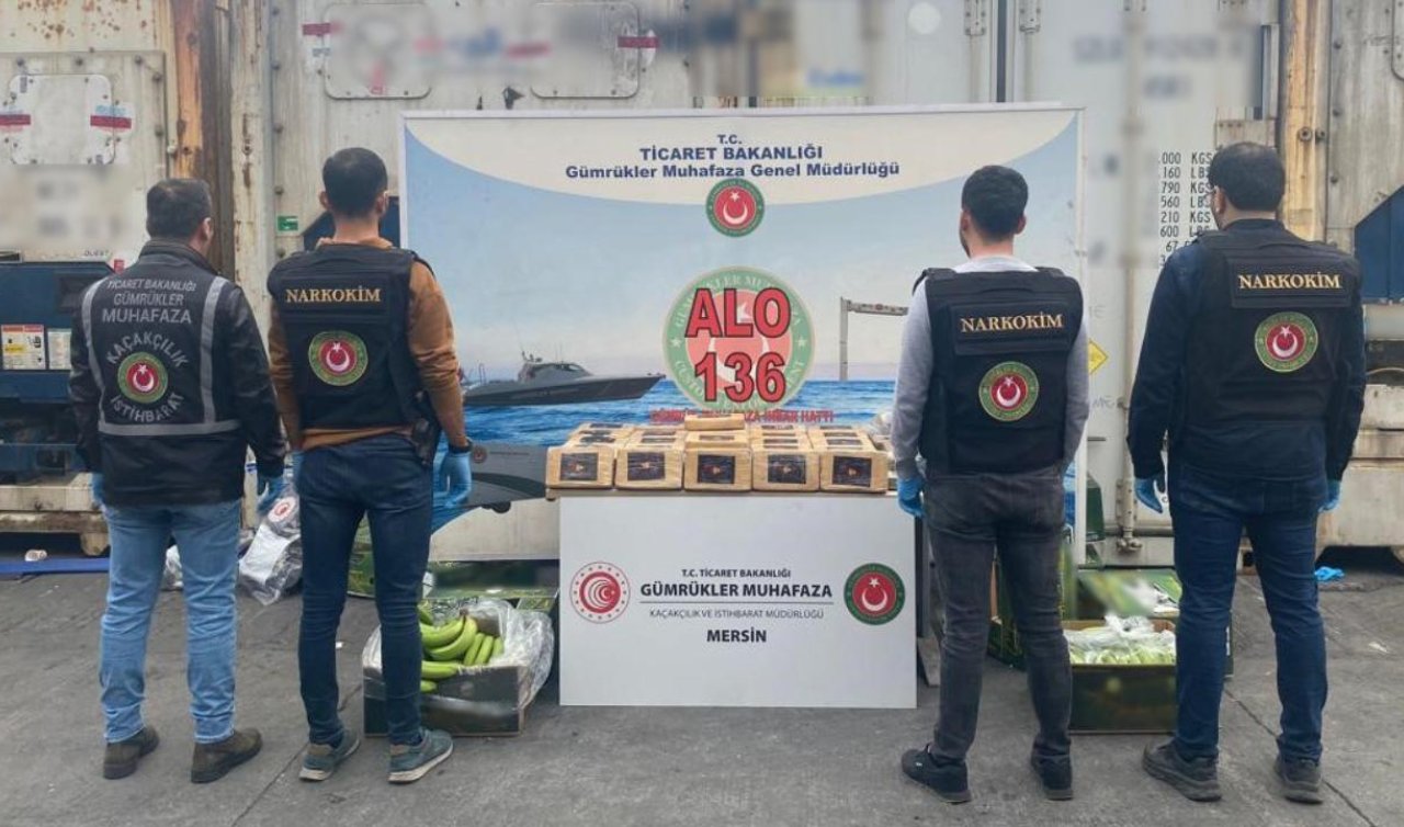 Muz dolu konteynerde 77 kilo uyuşturucu ele geçirildi