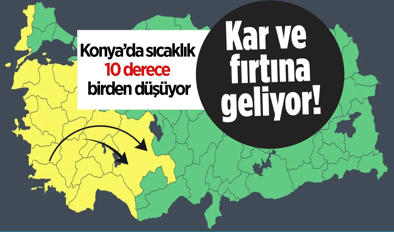Meteoroloji’den Konya’ya sarı uyarı: Kar ve fırtına geliyor! | KONYA HAVA DURUMU