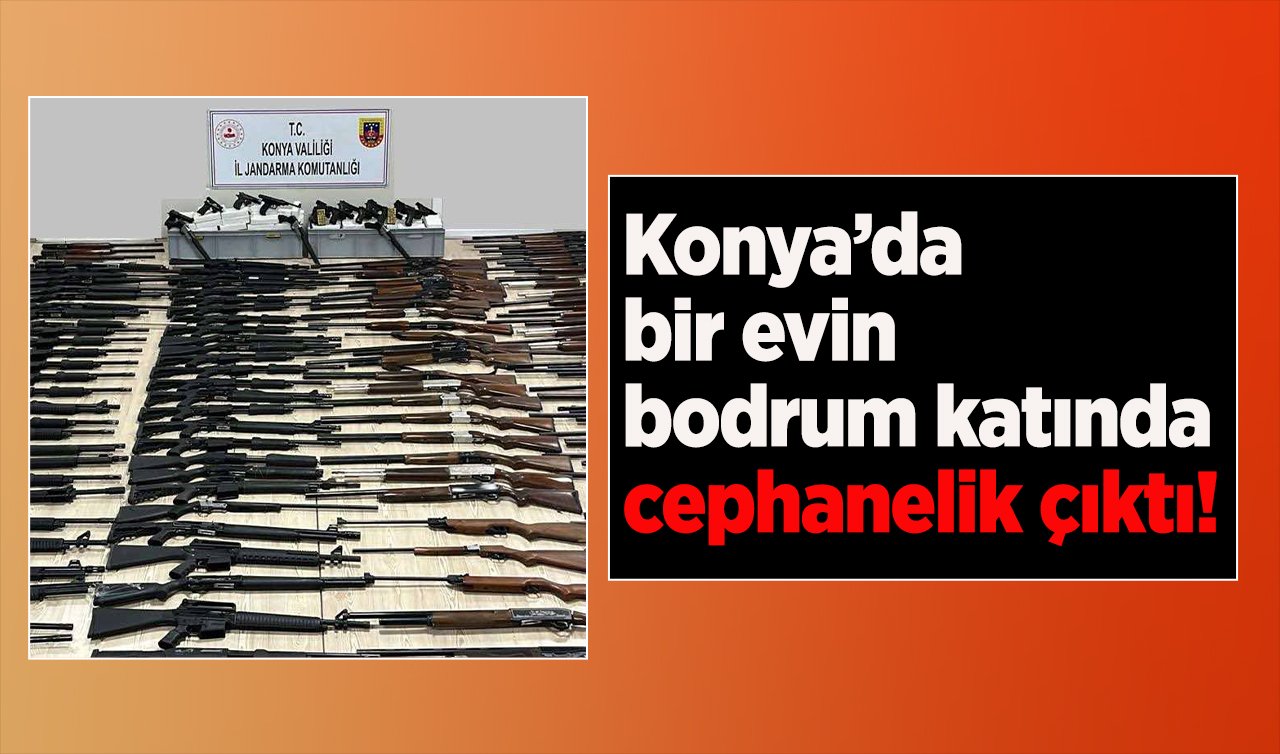  Konya’da bir evin bodrum katında cephanelik çıktı!  Şahıs serbest bırakıldı