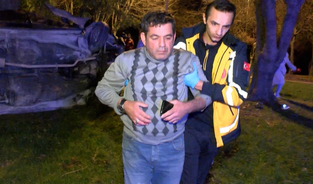 Otomobil takla attı! Polis ekipleri sürücüyü aradı