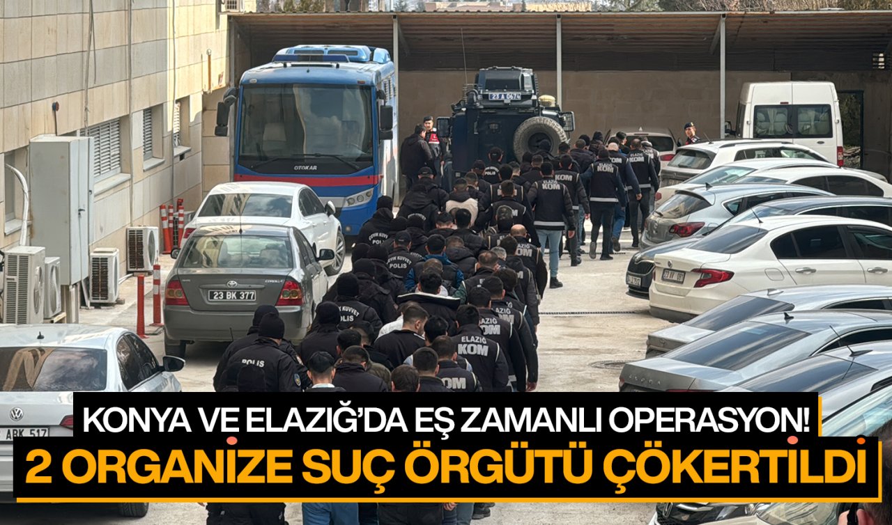 Konya ve Elazığ’da eş zamanlı operasyon! 2 organize suç örgütü çökertildi