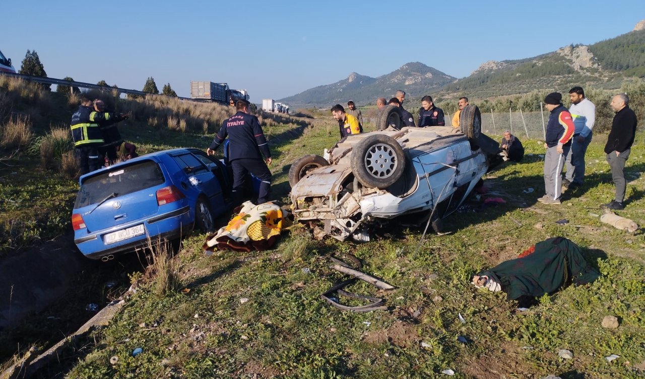 Aynı yöne giden otomobiller çarpıştı: 2 ölü 4 yaralı