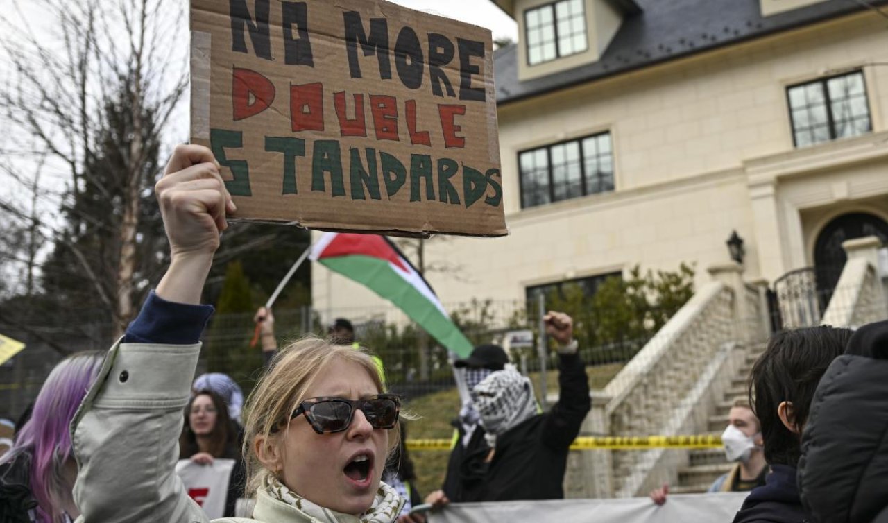 İsrail’in Washington Büyükelçiliği önünde Gazze’deki saldırılar protesto edildi