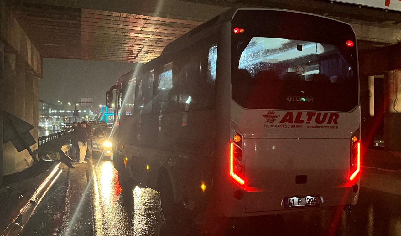 Direksiyon hakimeyetini kaybeden minibüs bariyerlere çarptı: 1 yaralı