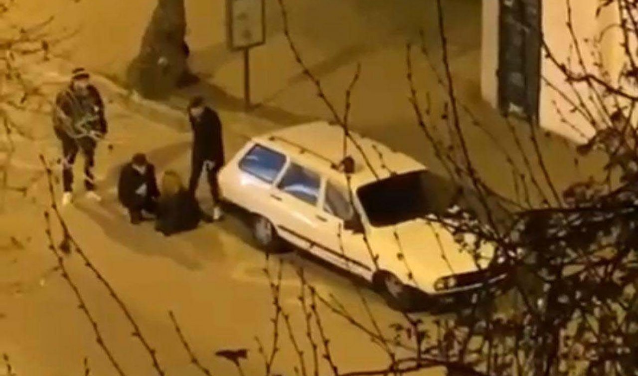 Tartıştığı kadına tekme ve yumruk attı
