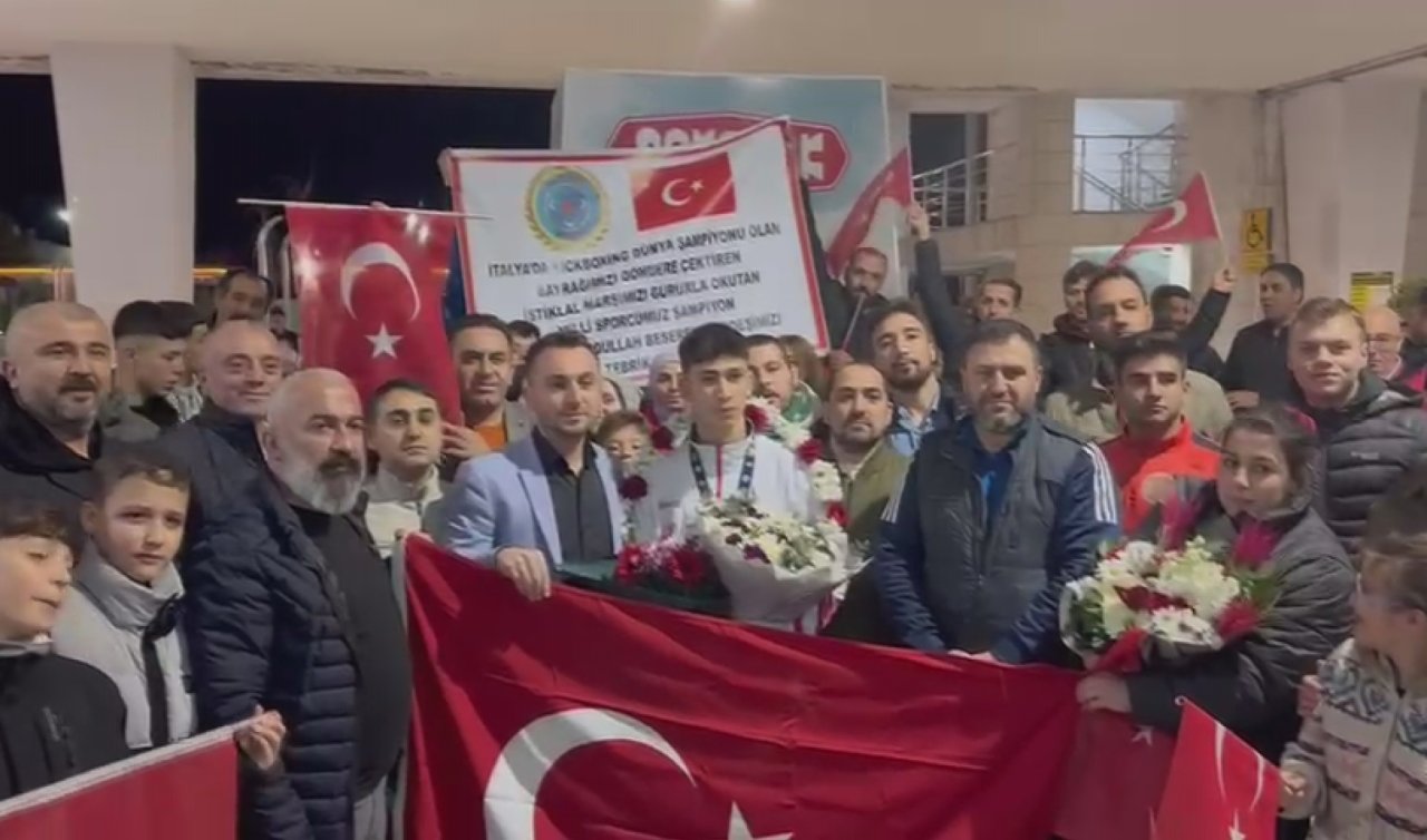 Milli Dünya Şampiyonu Emircan Abdullah Konya’da coşkuyla karşılandı