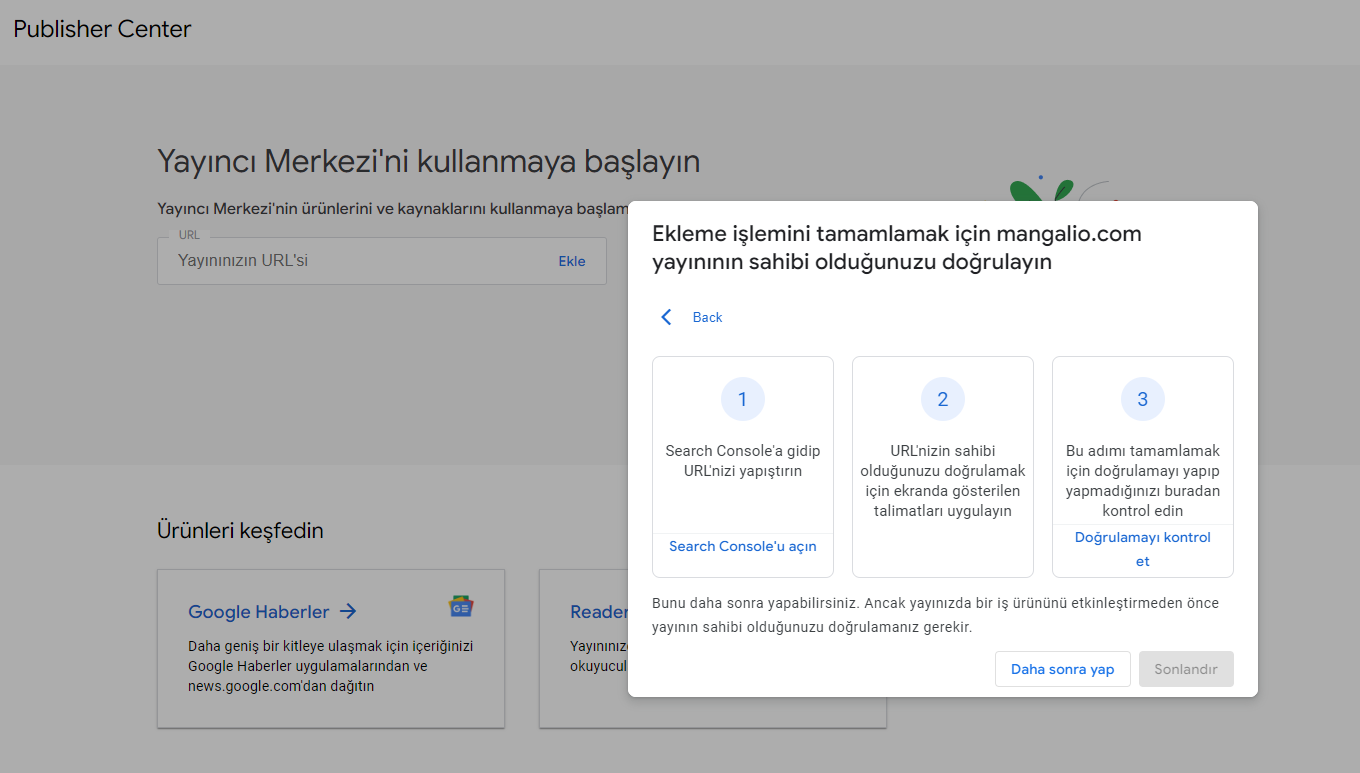 Google news başvruusu