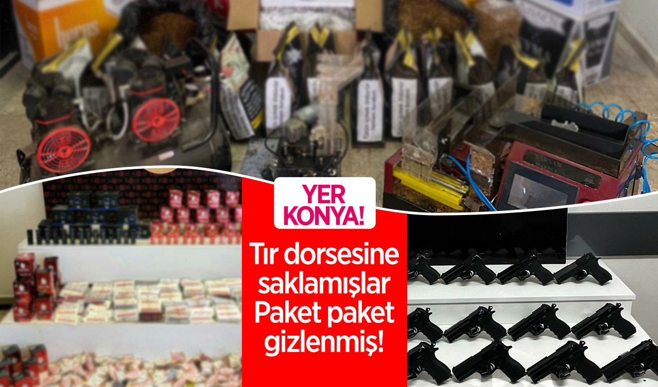 YER KONYA! Tır dorsesine saklamışlar: Paket paket gizlenmiş!