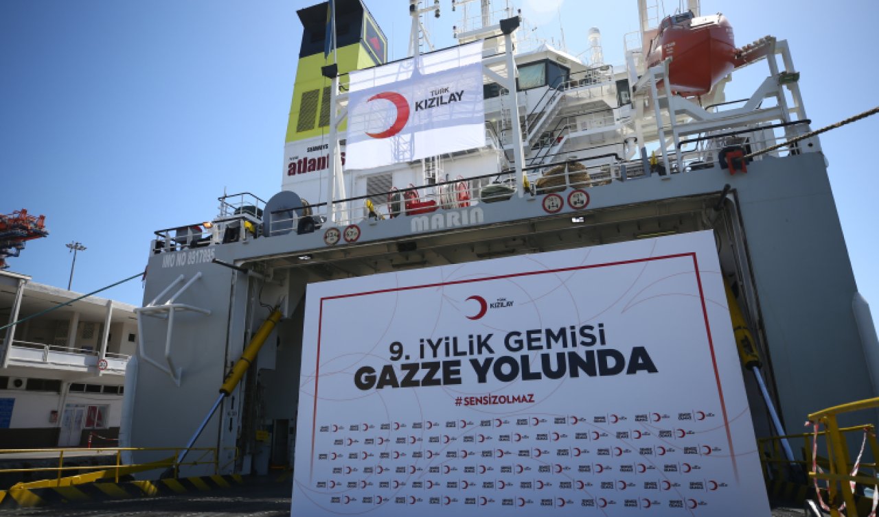 Türkiye’den Gazze’ye yardım malzemesi taşıyan 9. gemi uğurlandı