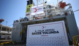 Türkiye’den Gazze’ye yardım malzemesi taşıyan 9. gemi uğurlandı