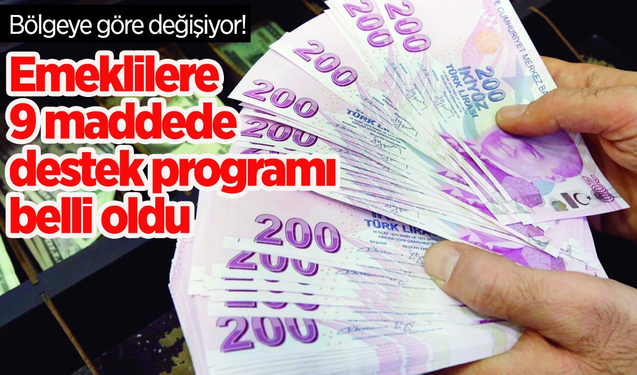 Bölgeye göre değişiyor! Emeklilere 9 maddede destek programı belli oldu