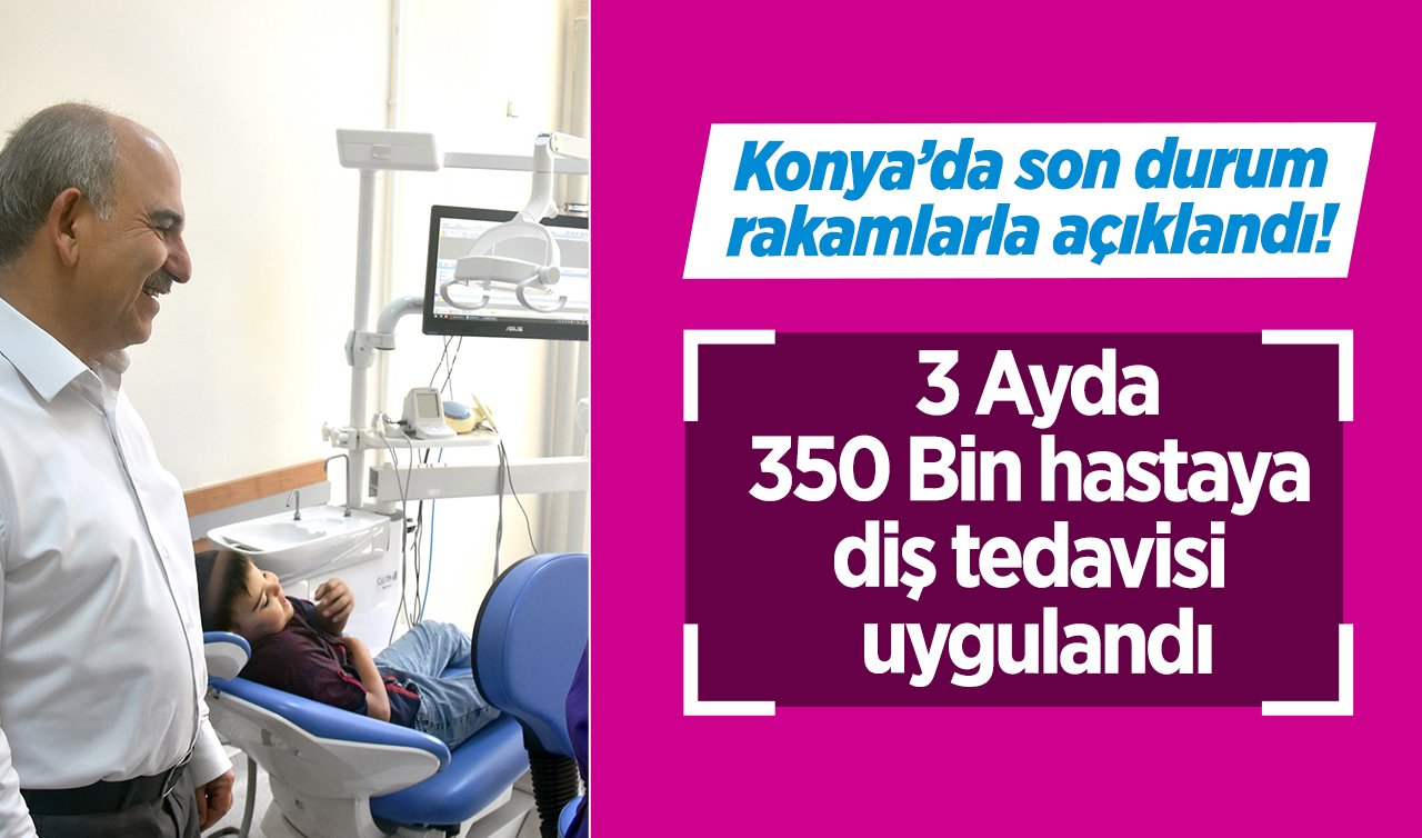  Konya’da son durum rakamlarla açıklandı! 3 Ayda 350 Bin hastaya diş tedavisi uygulandı