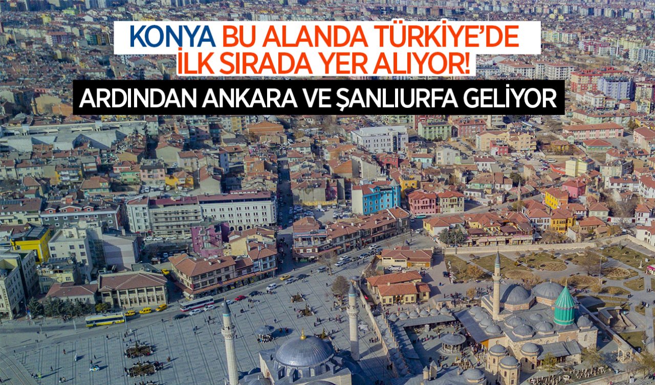 Konya bu alanda Türkiye’de ilk sırada! Ardından Ankara, Şanlıurfa ve Sivas geliyor