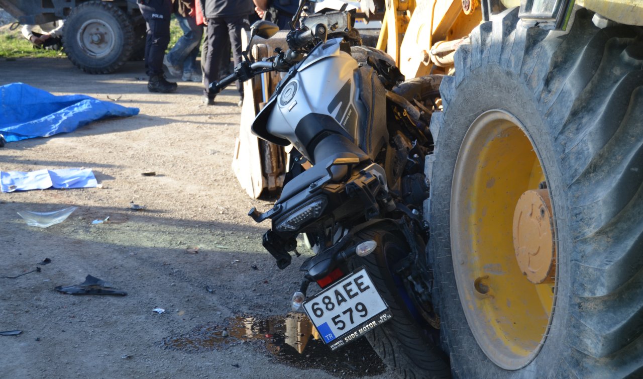 Kepçeye çarpan motosiklet sürücüsü öldü