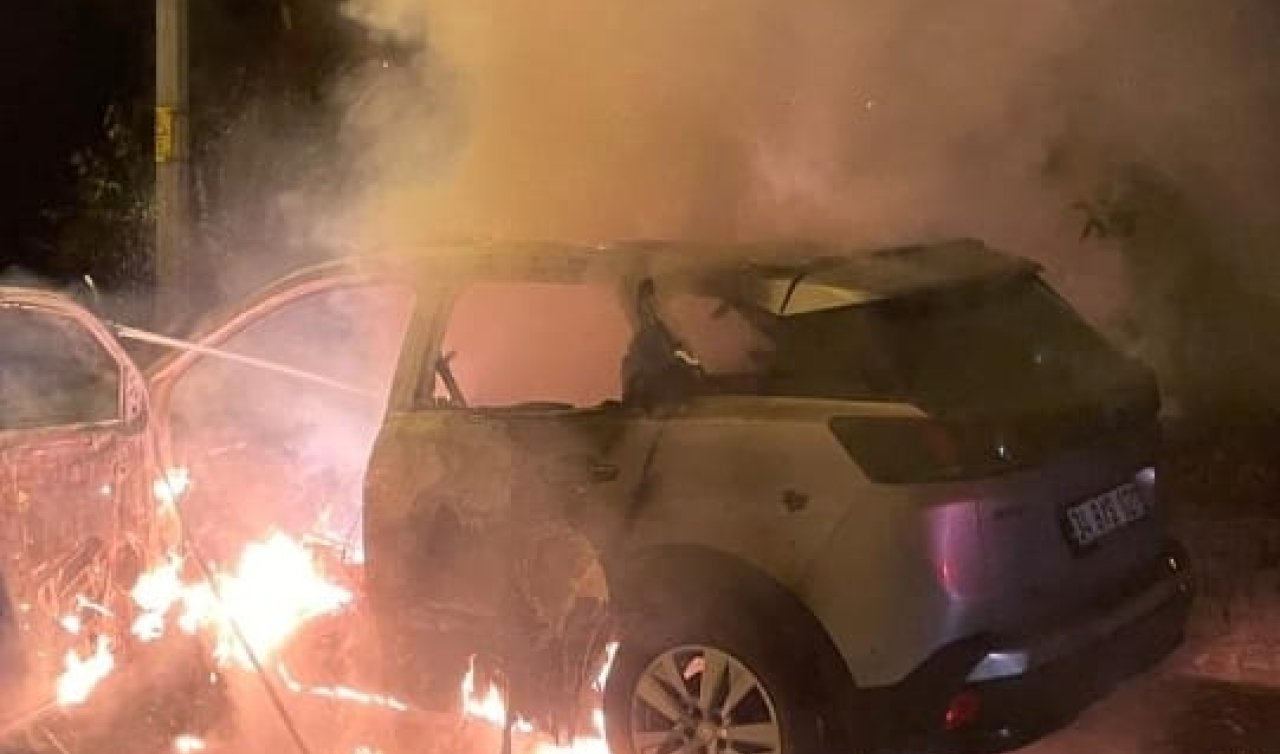 Güvenlik kamerasını kıran şüpheli park halindeki otomobili yaktı
