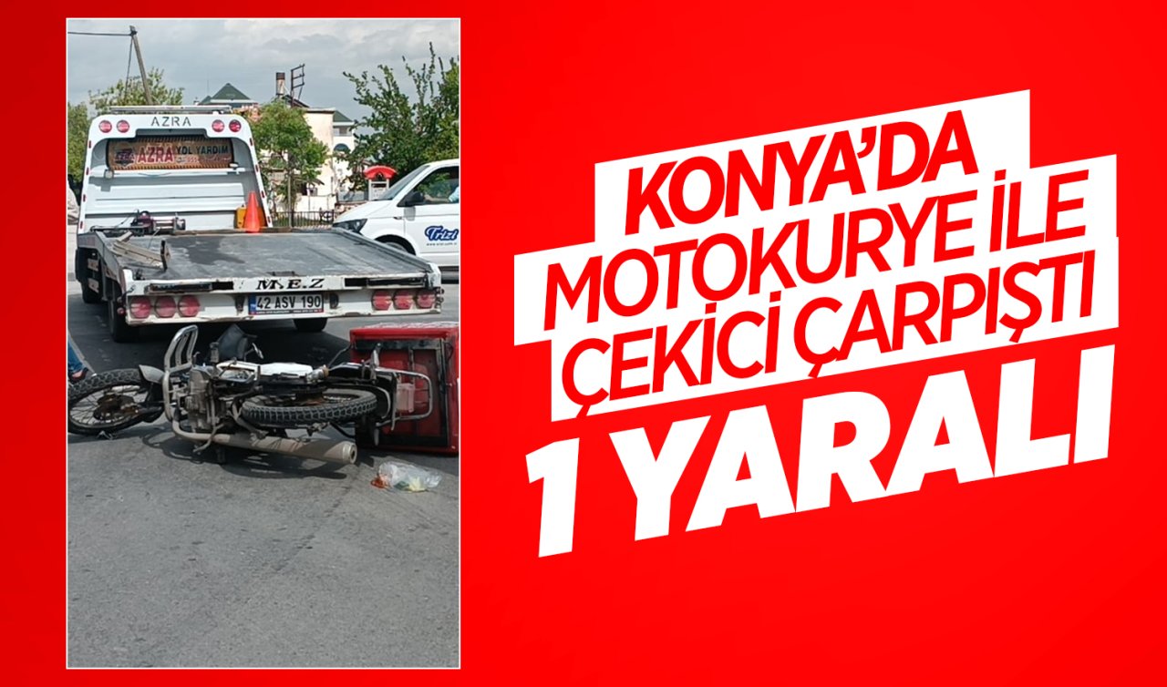 Konya’da motokurye ile çekici çarpıştı: 1 yaralı