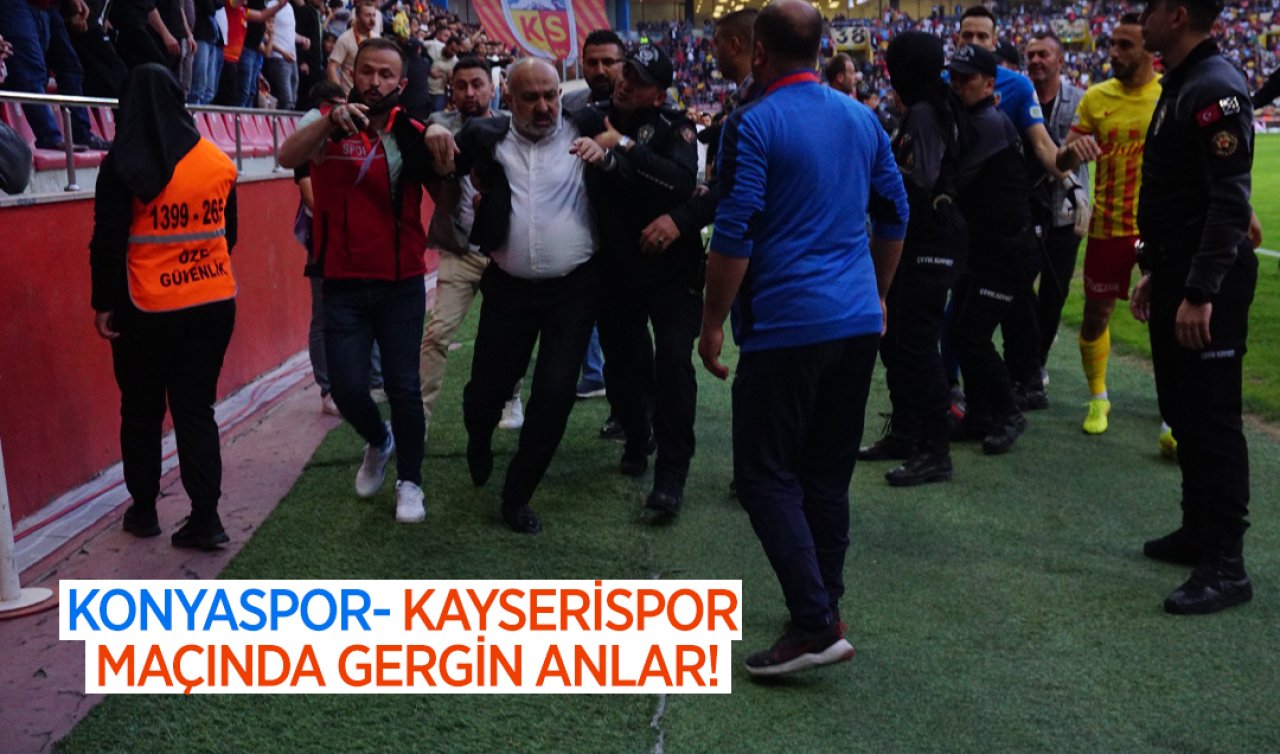  Kayserispor - Konyaspor maçında gergin anlar