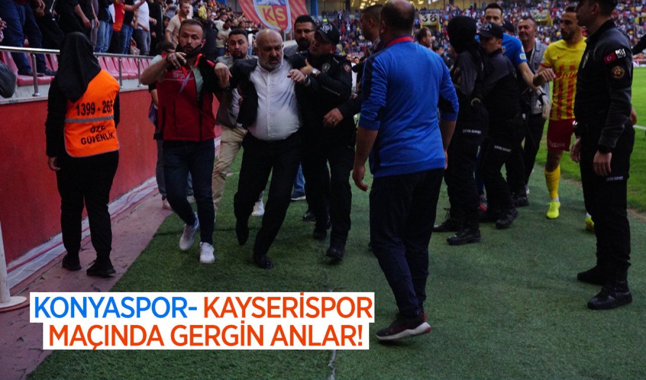 Kayserispor - Konyaspor maçında gergin anlar