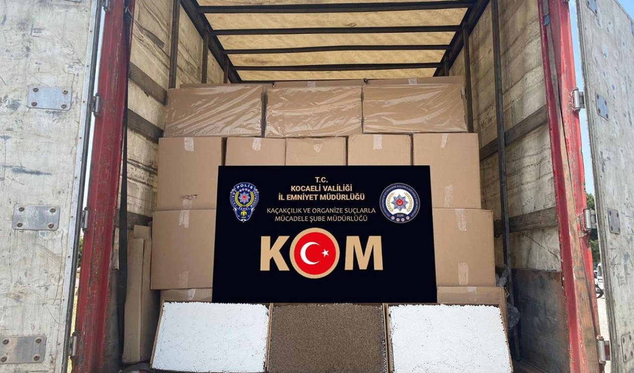 Durdurulan tırdan 1 milyon 540 bin makaron çıktı