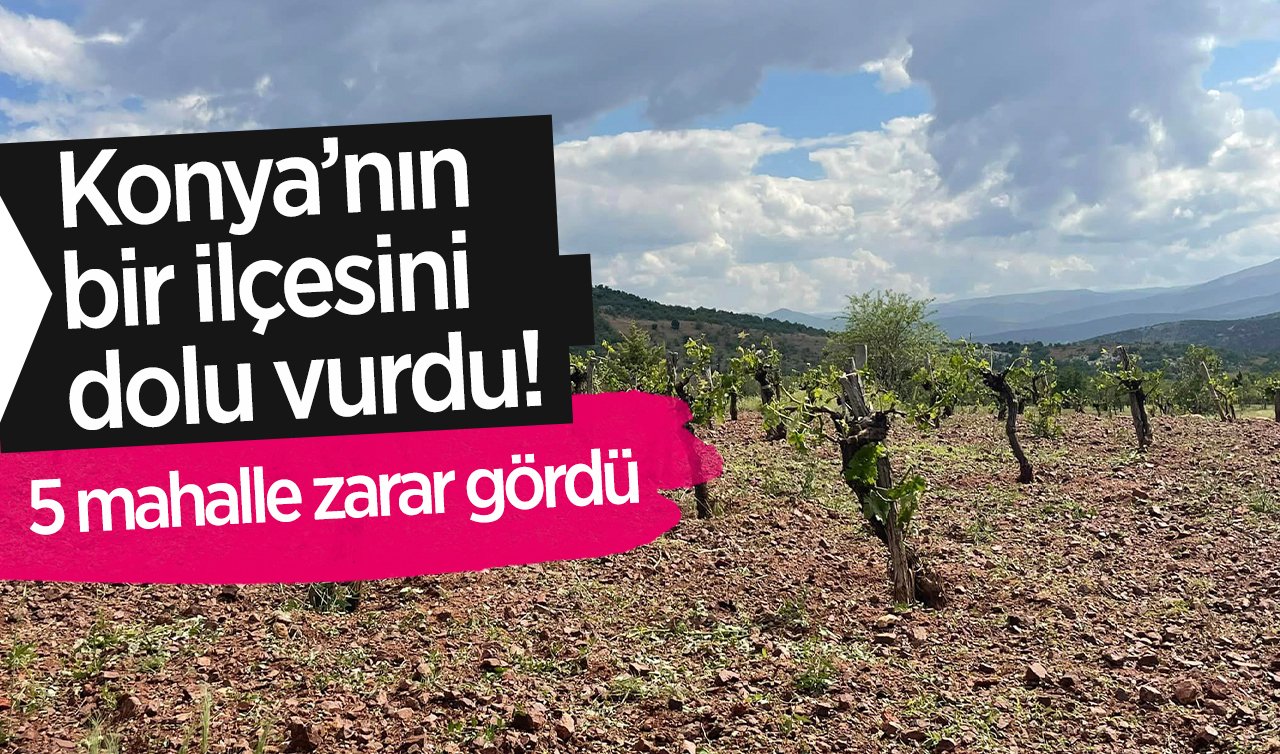 Konya’nın bir ilçesini dolu vurdu! 5 mahalle zarar gördü