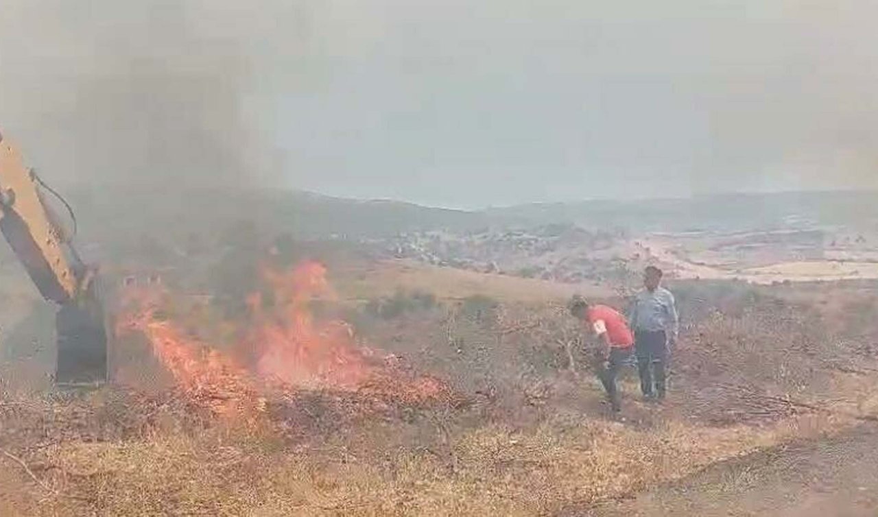  Ot yangını ormana sıçradı! 