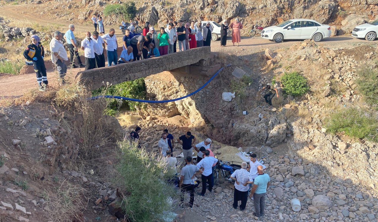Köprüden düşen motosikletin sürücüsü öldü eşi ağır yaralı