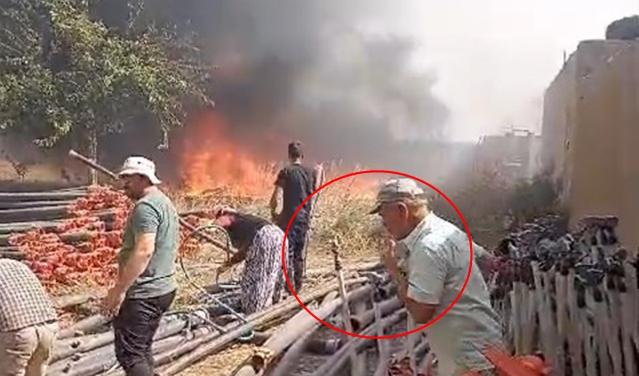 Yangına ağzında sigara ile müdahale etti