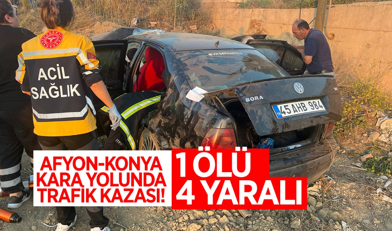  Afyonkarahisar-Konya kara yolunda kaza! 1 kişi öldü 4 kişi yaralandı