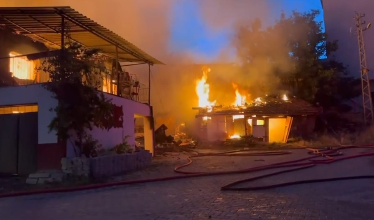 Alevlerin sıçradığı 3 ev ve 1 ahır kül oldu
