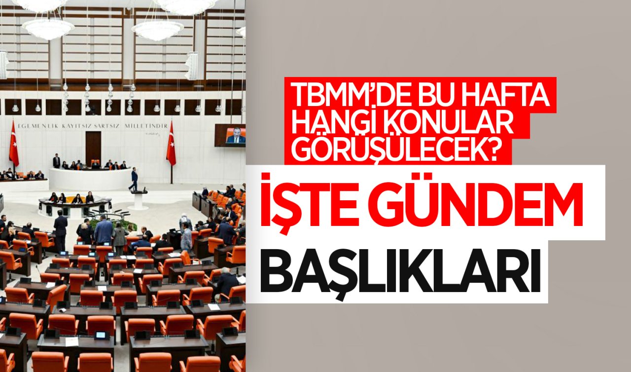 TBMM’de bu hafta hangi konular görüşülecek? İşte gündem başlıkları...
