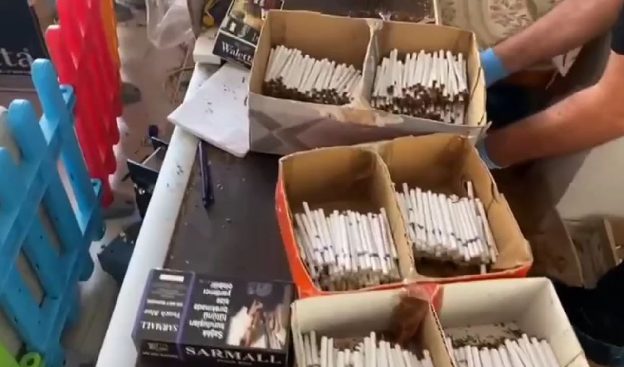 Kaçak sigara üreten abla kardeşe gözaltı