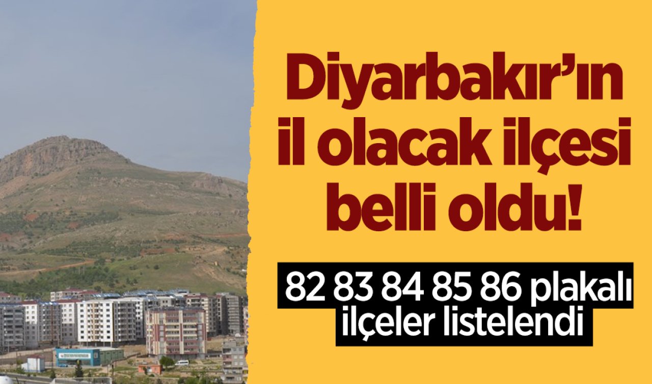 Diyarbakır’ın il olacak ilçesi belli oldu! 82 83 84 85 86 plakalı ilçeler listelendi