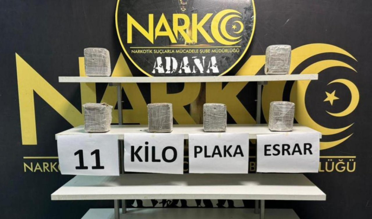 Aküye gizlenmiş 11 kilogram esrar ele geçirildi