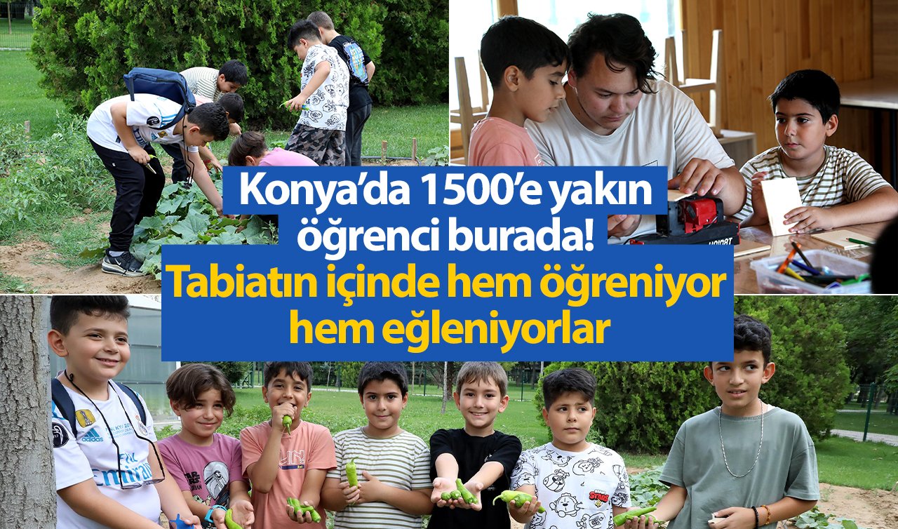 Konya’da 1500’e yakın öğrenci burada! Tabiatın içinde hem öğreniyor hem eğleniyorlar