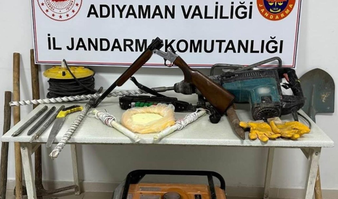 Sit alanında kaçak kazı yapan 7 şüpheli gözaltında
