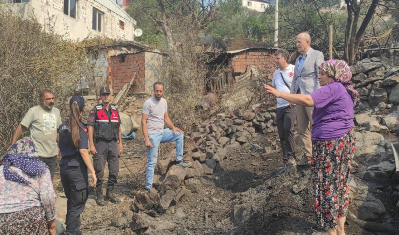 Yangından etkilenen bölgelerde hasar tespit çalışmaları başladı