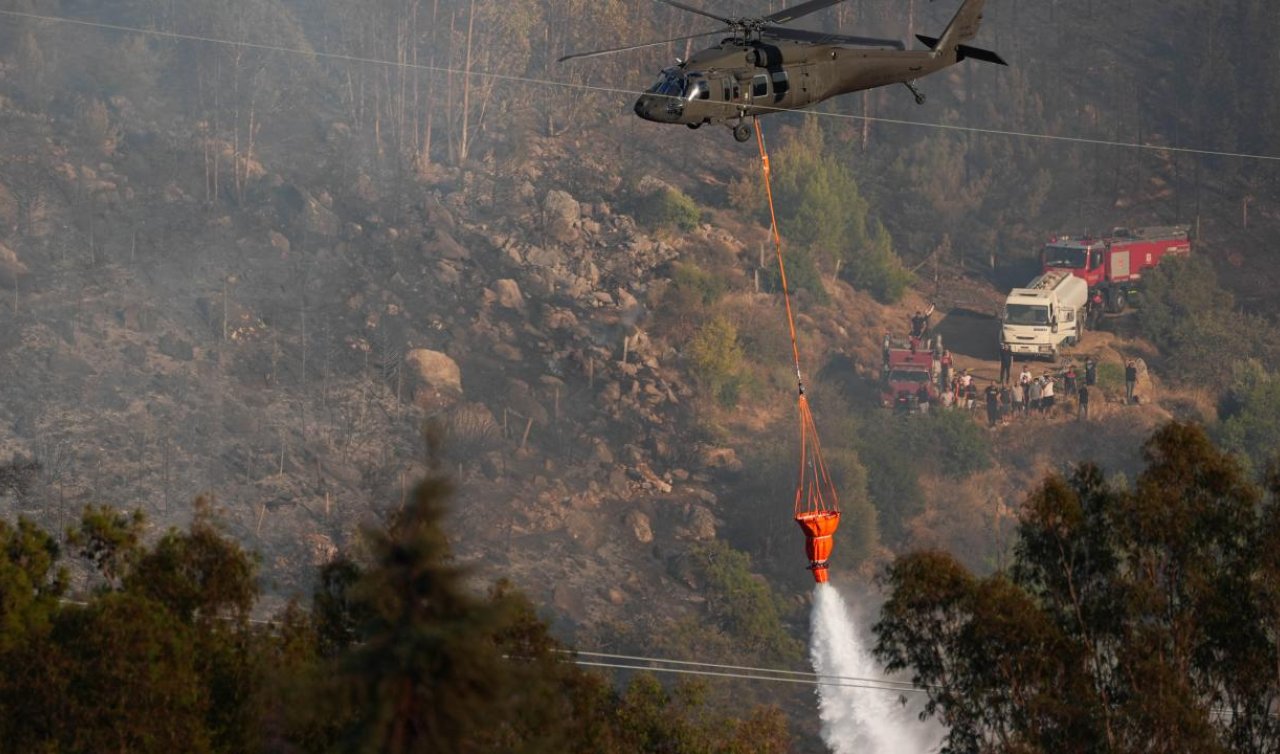 Mehmetçik 13 helikopterle yangın söndürme çalışmalarına destek veriyor