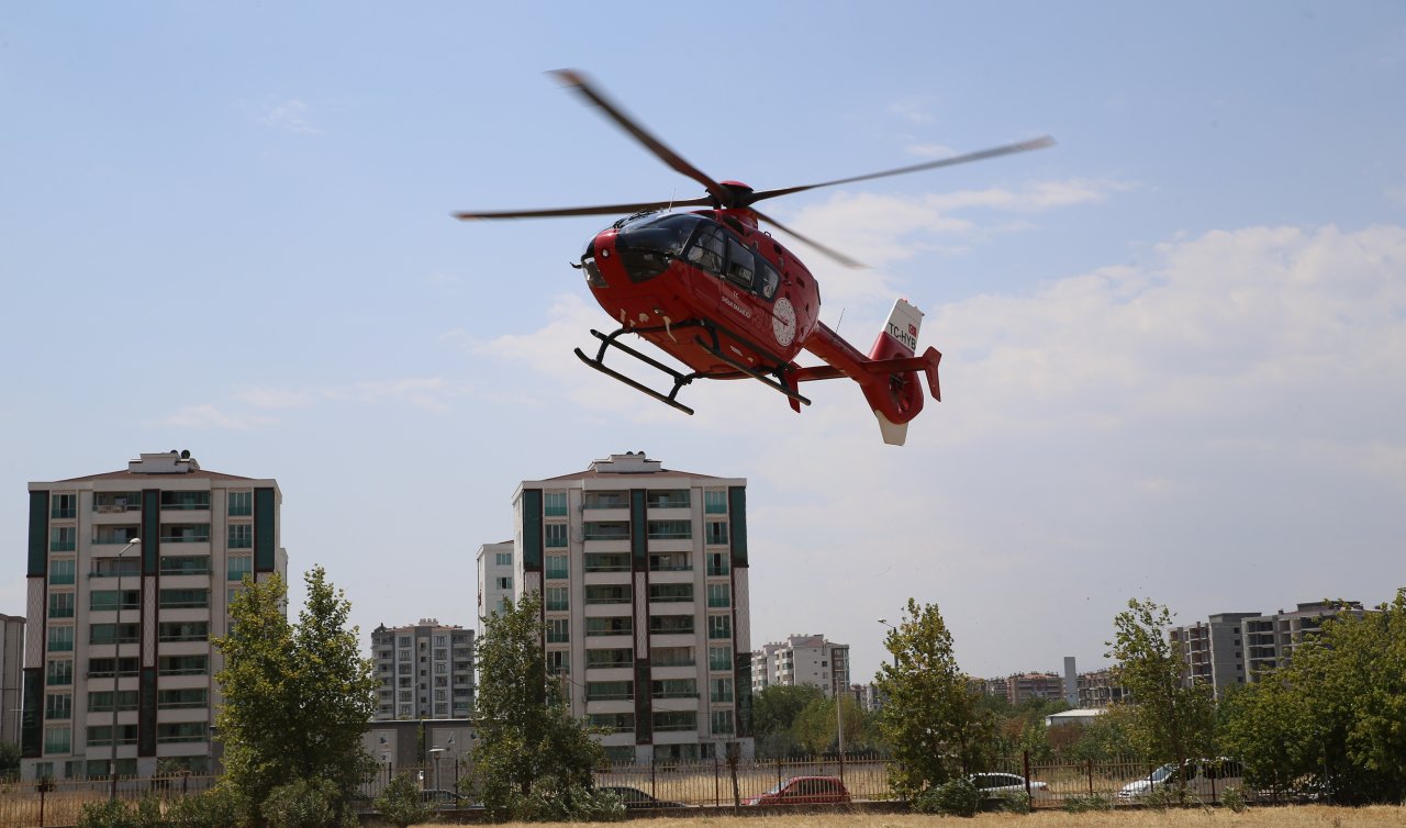 Ambulans helikopter kazada yaralanan 79 yaşındaki kadın için havalandı