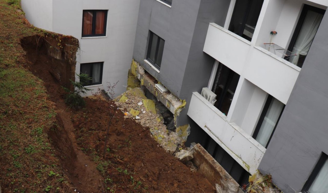 istinat duvarı çöktü: 48 daireli bina boşaltıldı