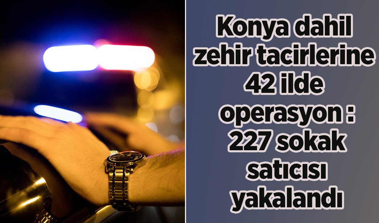 Konya dahil zehir tacirlerine 42 ilde operasyon: 227 sokak satıcısı yakalandı